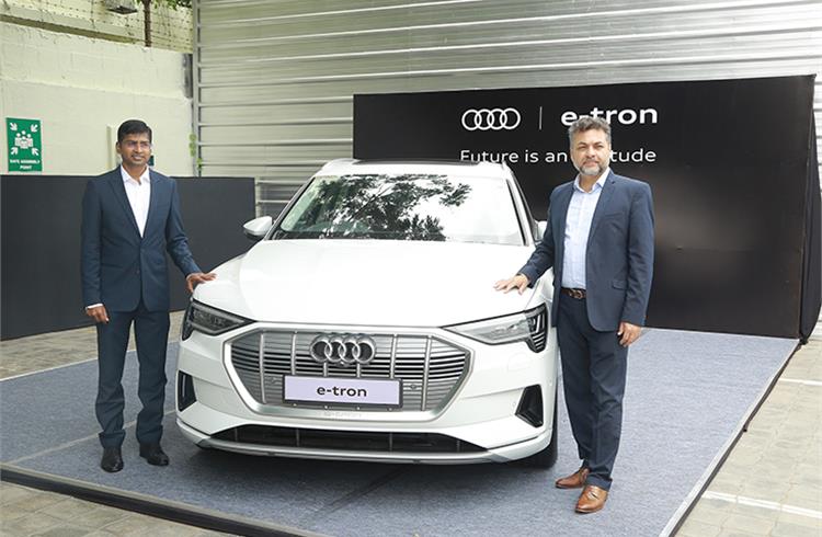 Balbir Singh Dhillon, Head of Audi India (right) and C. R. Anandakrishnan, Dealer Principal, Audi Coimbatore.