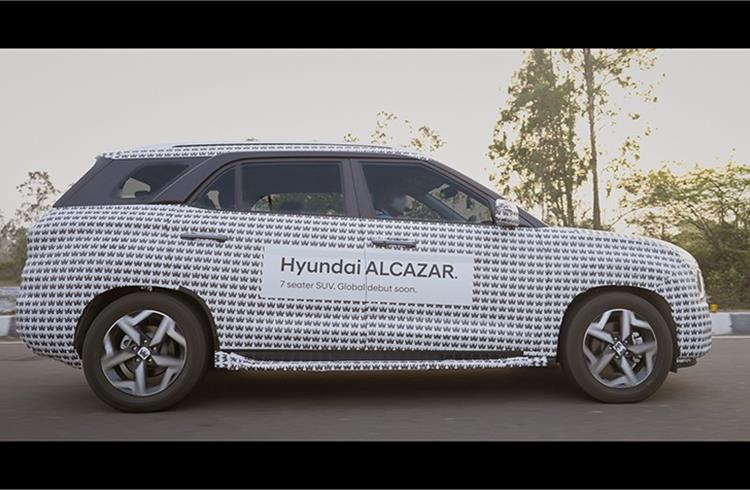 Hyundai teases Alcazar seven-seater SUV ahead of global unveil on April 6