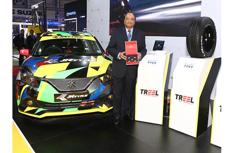 Raghupati Singhania, CMD JK Tyre during the launch of Smart Tyre Technology at Auto Expo 2020