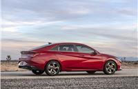To transform the 2021 Elantra into its new four-door-coupe look, Hyundai engineers and designers had to make it longer, lower, and wider compared to the sixth-generation model.