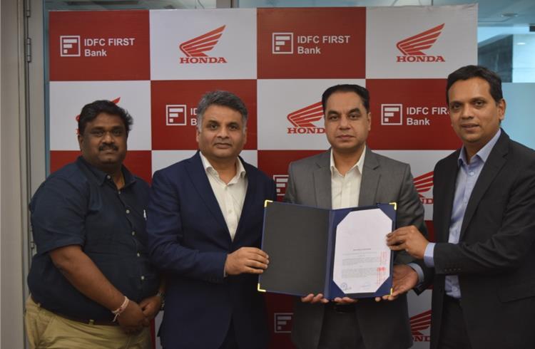 Honda 2Wheelers India inks MoU with IDFC First Bank for retail finance partnership