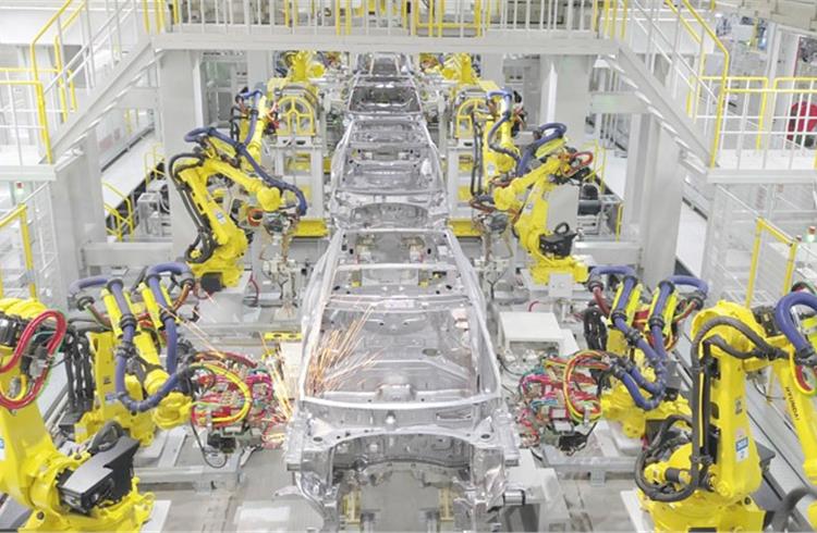 The Anantapur plant is equipped with more than 450 robots, helping automate the press, body and paint shops, as well as the assembly line.