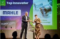 MAHLE CEO Arnd Franz accepting the CLEPA Top Innovator Award for the SCT electric motor.