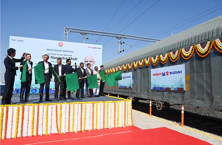 Prime Minister Narendra Modi inaugurated the automobile in-plant railway siding at Suzuki Motor Gujarat via video conferencing.