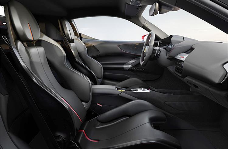As with the rest of the car, the SF90 Stradale’s interior is totally new. Even entering it is a different process, with a new keyless entry system.