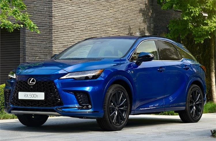 Lexus RX500h F-Sport+ hi-performance variant is priced  at Rs 1.18 crore.