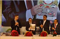 L-R: Rohit Kataria, president, ECMA; Dr SSV Ramakumar, director (R&D), Indian Oil; Dr H Revanur, vice-president, ECMA and Saeed Alerasool, vice-president, BASF Corp, release the technical presentations for ECT 2019.