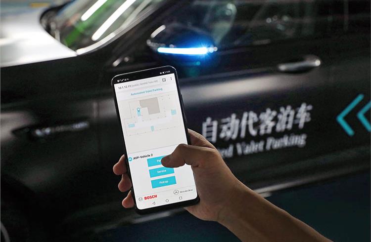 Through Automated Valet Parking, the user can retrieve the vehicle via his/her smartphone app.