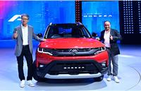 Hisashi Takeuchi, MD and CEO, Maruti Suzuki India with Shashank Srivastava, Senior Executive Officer (Marketing & Sales), at the launch of the second-gen Brezza on June 30, 2022.