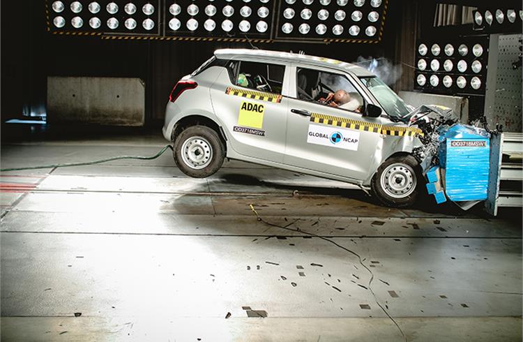 Global NCAP says the new Maruti Suzuki Swift’s two-star result for adult occupants is due to high compression to the driver chest, unstable structure and poor protection for the feet. 