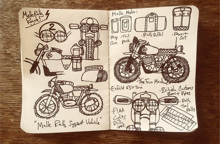 Sketches of the Malle Rally Royale duo.