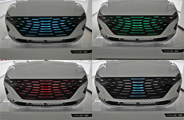 ‘Lighting grille’ uses entire front grille as a lighting device and can depict various scenarios such as autonomous driving mode, EV charging mode, welcome light function, sound beat display, and emergency warning light display.