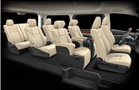 The Granace has two types of seating arrangements are available: the six-seater with seats in three rows of two, and the eight-seater with seats in four rows of two. 