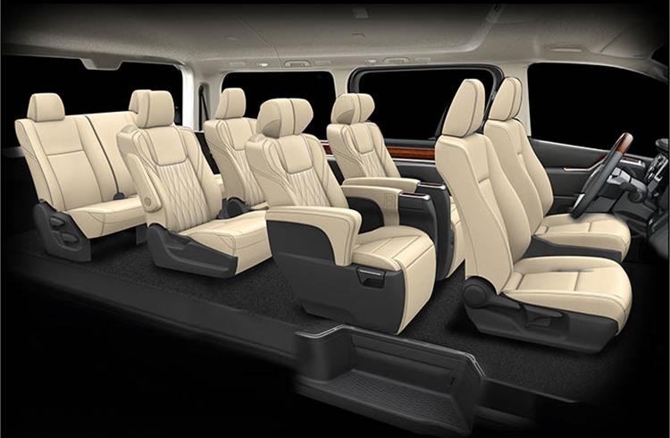 The Granace has two types of seating arrangements are available: the six-seater with seats in three rows of two, and the eight-seater with seats in four rows of two. 