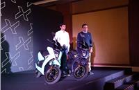 Tarun Mehta and Swapnil Jain, co-founders of Ather Energy, with the new Ather 450X.