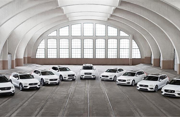 Volvo Cars' full model range: XC90, S90, V90, V90 Cross Country, XC60, XC40, V60, S60, V60 Cross Country.
