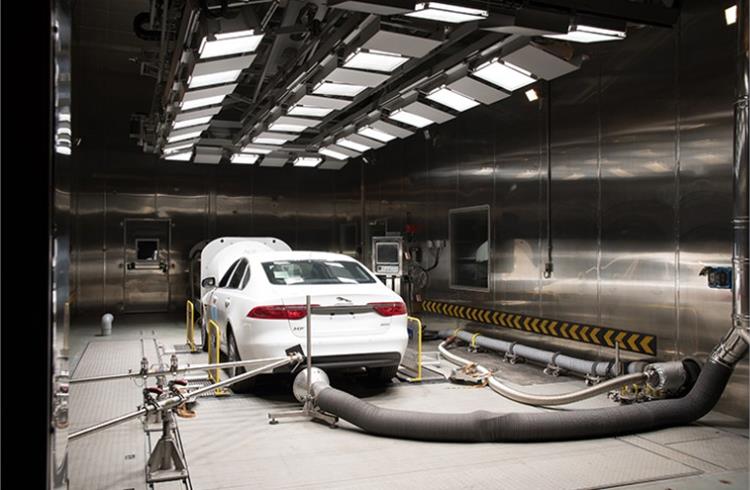 After a road load equation assessment at the track, an emissions test is conducted inside the powertrain lab to ascertain a better measure of the overall levels.