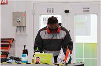 Govind Kumar Sonkar, who won the Medallion for Excellence, in Car Painting, engaged in the contest.
