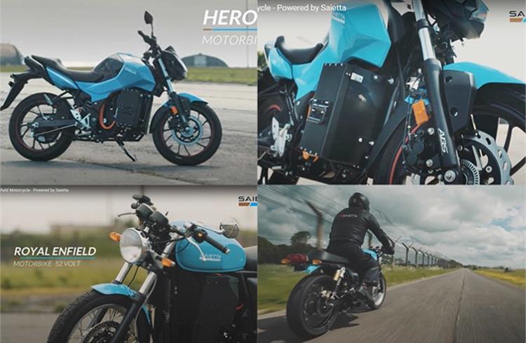 Royal Enfield and Hero bikes transformed into EVs by UK's Saietta Group 