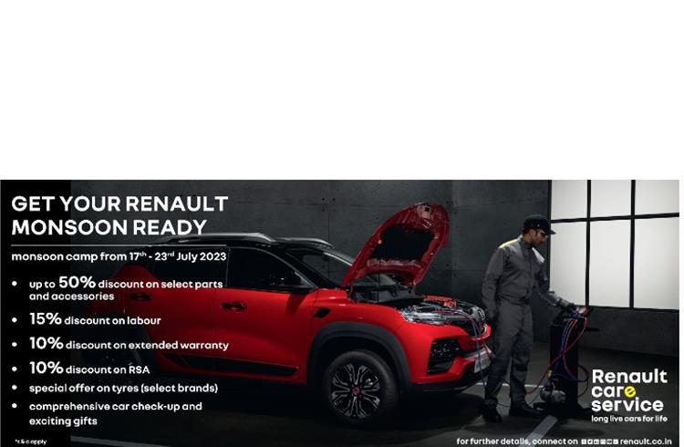Renault India announces nationwide monsoon camp for customers