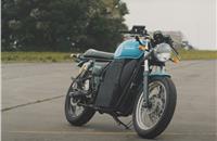 Saietta has tested the high-power 52 volt, AFT 140 motor in the Royal Enfield Continental GT, which, it says, is a perfect fit for this innovative electric drivetrain.
