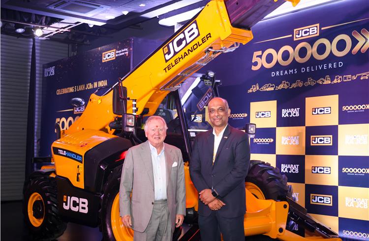 L-R: Lord Bamford, JCB Group chairman, and Deepak Shetty, CEO and managing director, JCB India.  