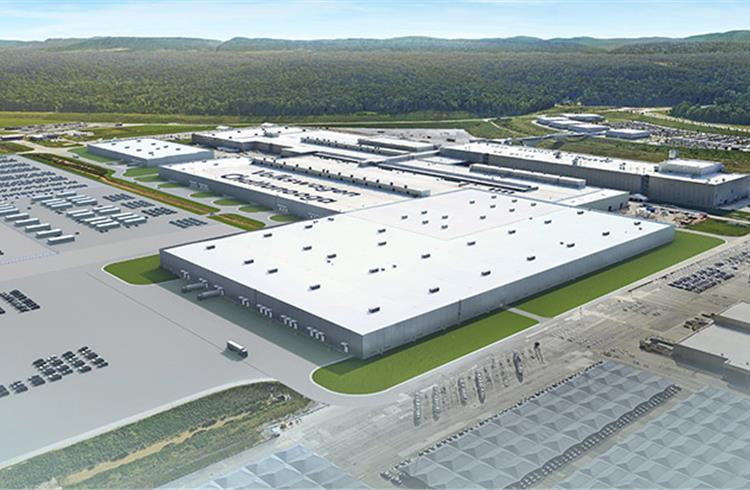 Rendering of expansion for electric vehicle production. The Chattanooga site will be VW's North-American hub for EV manufacturing.