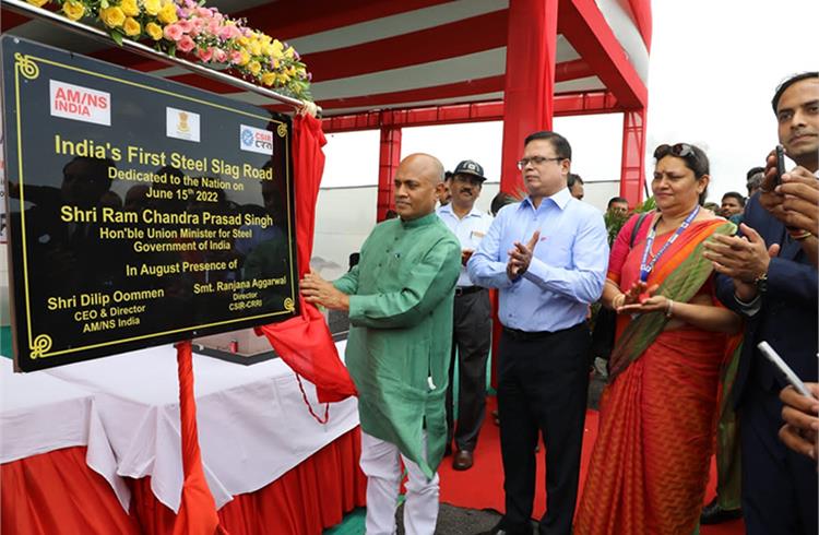 First all-steel slag road inaugurated 