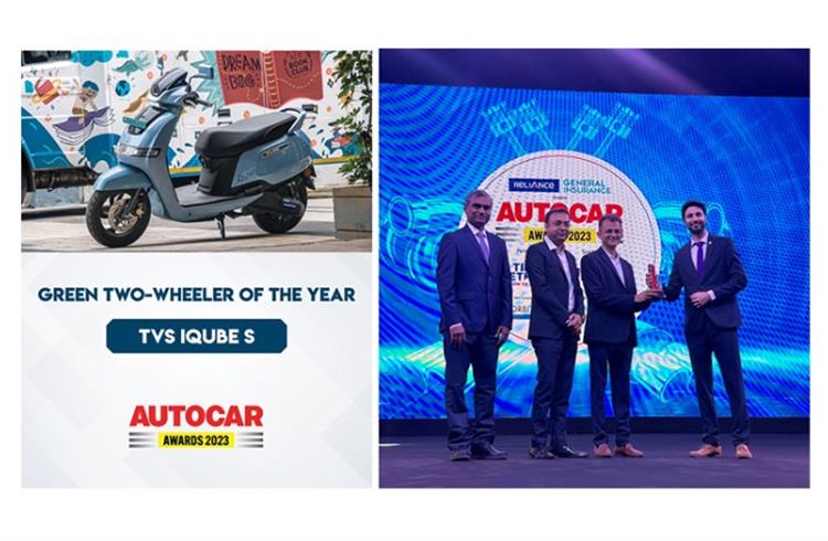 The iQube won the ‘Green Two-Wheeler of the Year’ title at Autocar Awards 2023, ahead of a number of rivals.