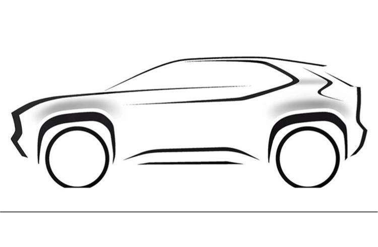 Toyota first confirmed the model of the planned small SUV for Europe with this sketch in January.