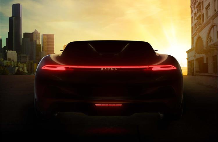 The teaser image of Karma's Vision concept car.