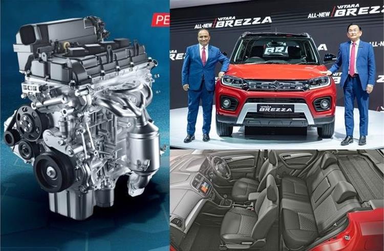 The Brezza went petrol in early 2020: 105hp/138Nm from 1.5L K15B engine; 5-speed manual delivers 17.03kpl, automatic with mild-hybrid tech 18.76kpl; MD and CEO Kenichi Ayukawa with Shashank Srivastava