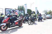 Two-wheelers were also part of the Green Mobility Rally. 