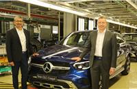 Martin Schwenk, MD and CEO, Mercedes-Benz India and Piyush Arora (left), executive director, Operations, with the new GLC Coupé at the Chakan plant, the 10th product in its ‘Made-in-India’ portfolio.