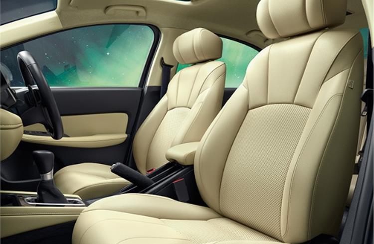 Premium leather upholstery for the midsized sedan.