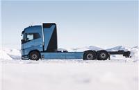 Volvo’s hydrogen-powered fuel cell trucks will use two fuel cells with a capacity to generate 300 kW of electric power.