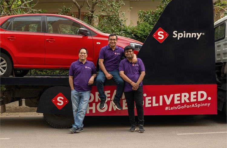 Spinny founders Niraj Singh; Mohit Gupta and Ramanshu Mahaur.