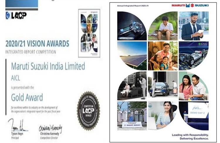 Maruti  bags gold at the 2020-2021 Vision Awards