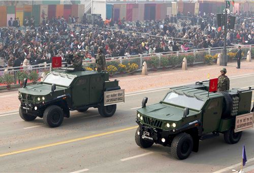 Mahindra Armado armoured tactical vehicles showcase India's military prowess at Republic Day 2024 parade