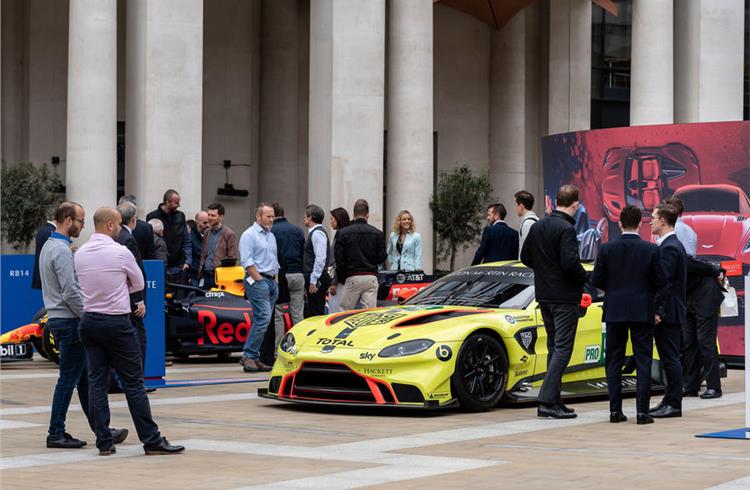 Aston Martin's display outside the LSE