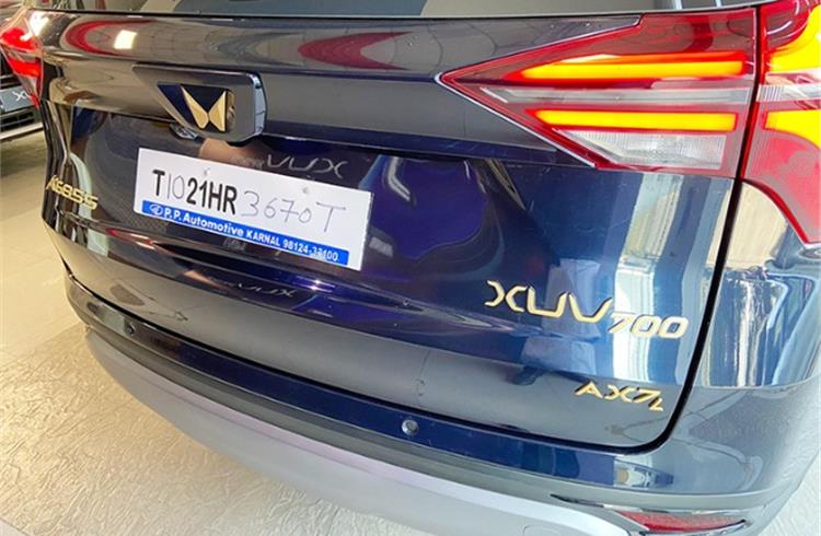 Sumit's record is embossed as a badge on the fender and tailgate of the XUV700.