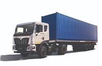 The Mahindra Blazo heavy duty truck rolls out of Mahindra & Mahindra's Chakan plant.