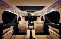 The three-row Vellfire MPV’s key focus is on the middle-row, which comes with two large chairs replete with an armrest-mounted console that allows for multiple seating configurations.