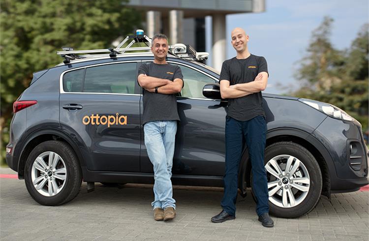 Ottopia’s co-founders, Leon Altarac (CTO) and Amit Rosenzweig (CEO) with the company’s R&D car