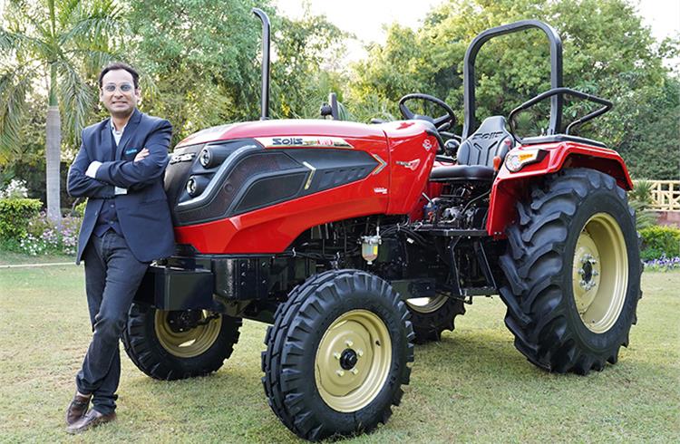 Raman Mittal, executive director of International Tractors, with the new Solis Hybrid 5015.