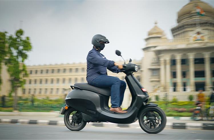 Bhavish Aggarwal puts the soon-to-be-launched Ola electric scooter through its paces in Bangalore.