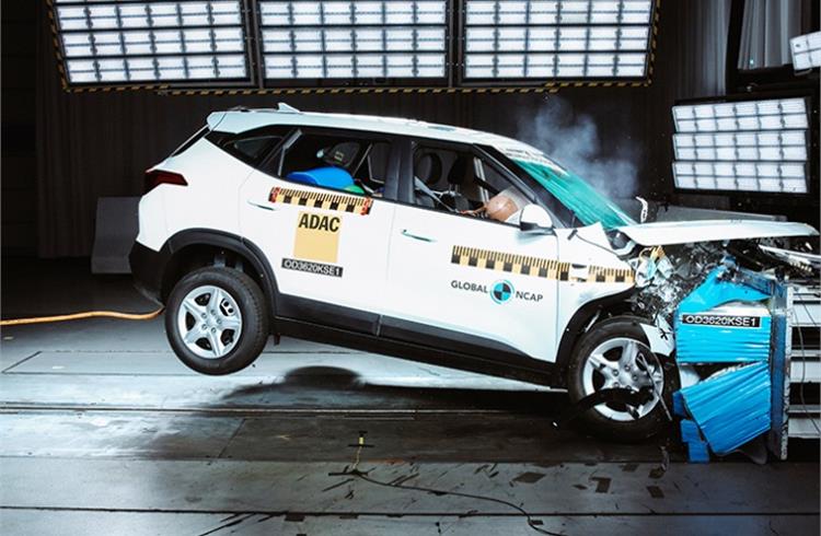 The Kia Seltos, which comes with double frontal airbag and pretensioners as standard, achieved three stars for adult occupant protection and two stars for child occupant protection.