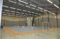 Multipurpose hall for badminton, basketball, futsal, volleyball, handball and rock-climbing.