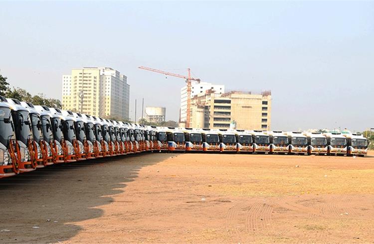 The 24-seater zero-emission buses have been supplied under the FAME II initiative by means of a Gross Cost Contract with Ahmedabad Janmarg Ltd.
