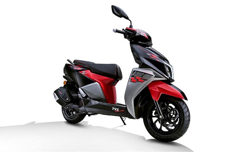 The NTorq is TVS’s first 125cc scooter, powered by a new CVTi-REVV 124.79cc, single-cylinder, 4-stroke, 3-valve, air-cooled SOHC engine that develops 9.4 hp at 7500rpm and 10.5 Nm at 5500rpm.  Top spe